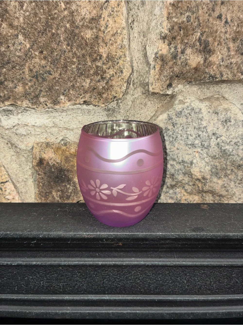 Yankee Candle Flicker Egg Votive Candle Holder Easter Purple Brand New